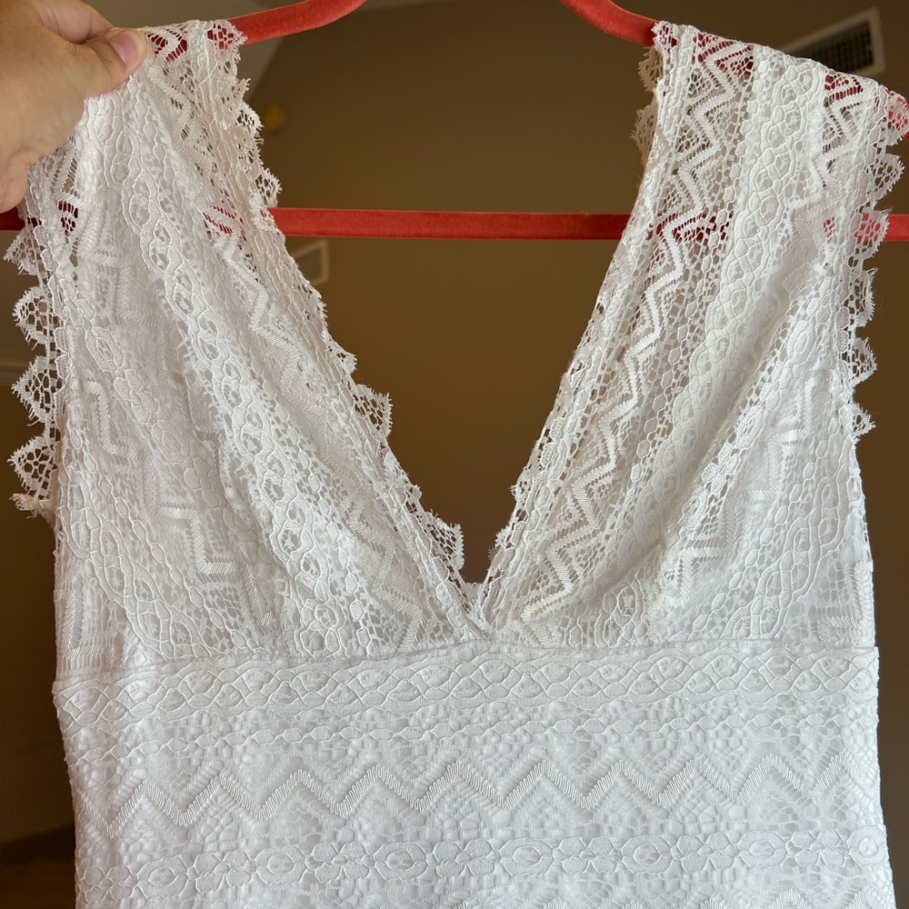 NWT Bebe white full length dress